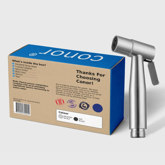 Conor Ember 1.0 Silver Handheld Bidet Spray with Installation Kit conors.com.au