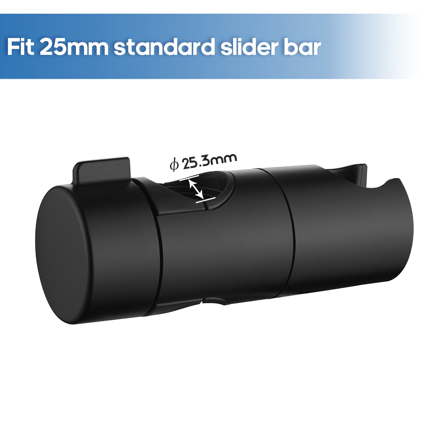 Shower Riser Rail Head Holder Hose Slider Black Replacement Adjustable