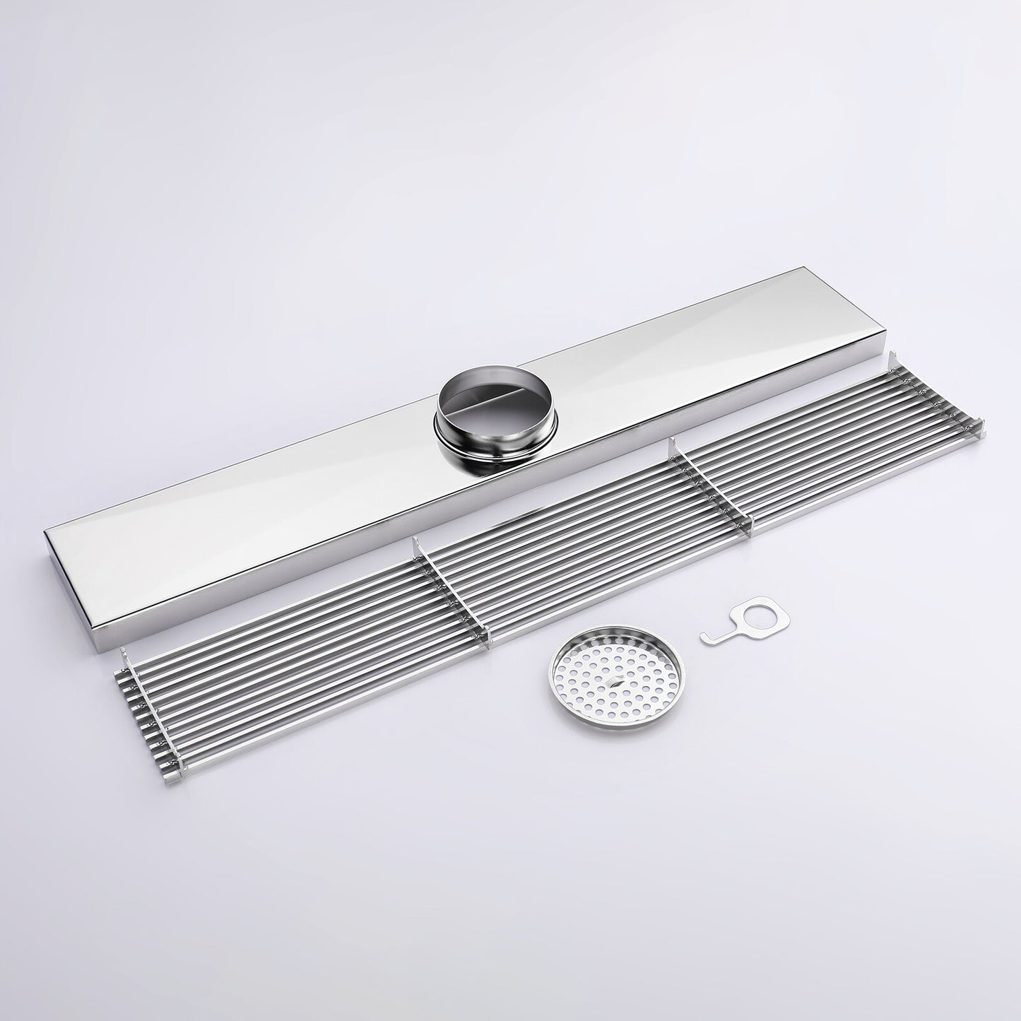 Decaura Shower Drain Grate Strip Linear Floor Waste 600mm Brushed Nickel