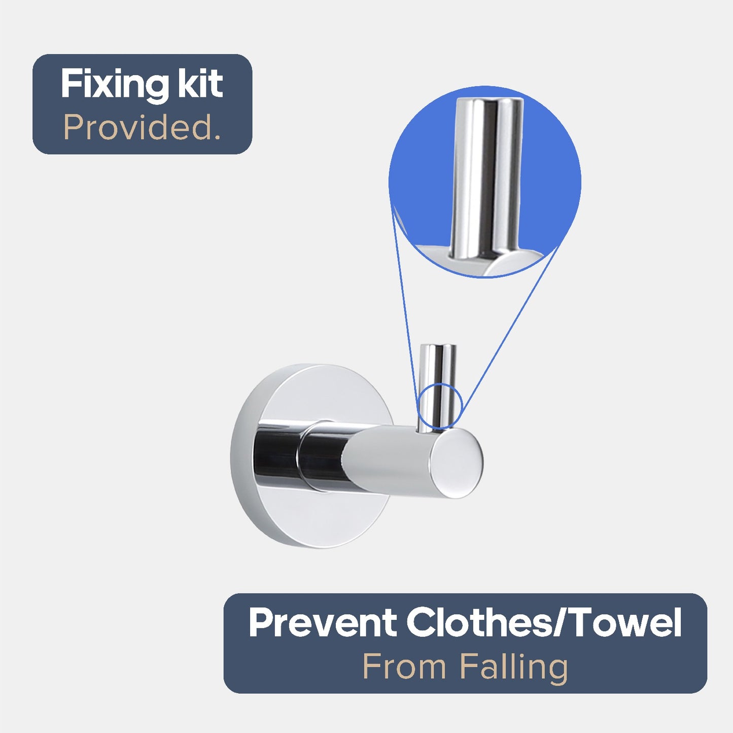 Decaura Robe Coat Hat Hook Chrome Metal Wall Hooks Hanger Bathroom Towel Holder