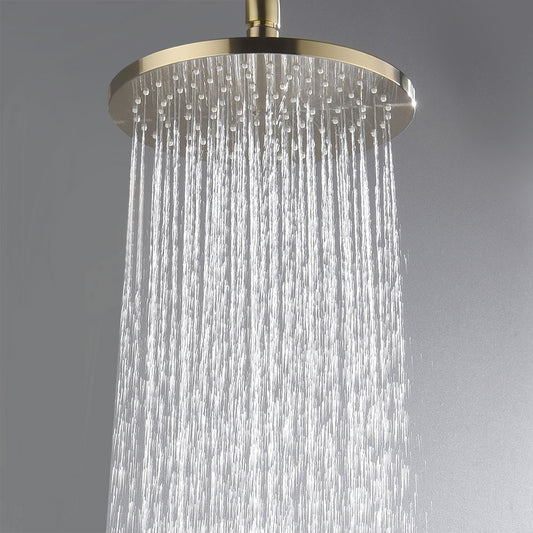 Decaura 9" Rain Shower Head Brushed Gold Overhead Bathroom