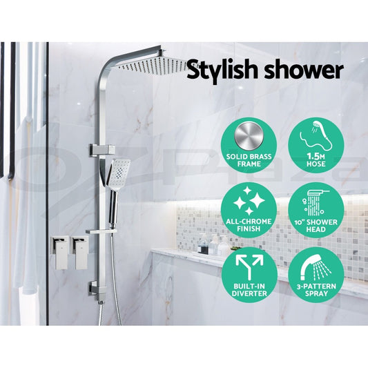 Cefito 10'' Rain Cefito Shower Head Taps Square Handheld High Pressure Wall