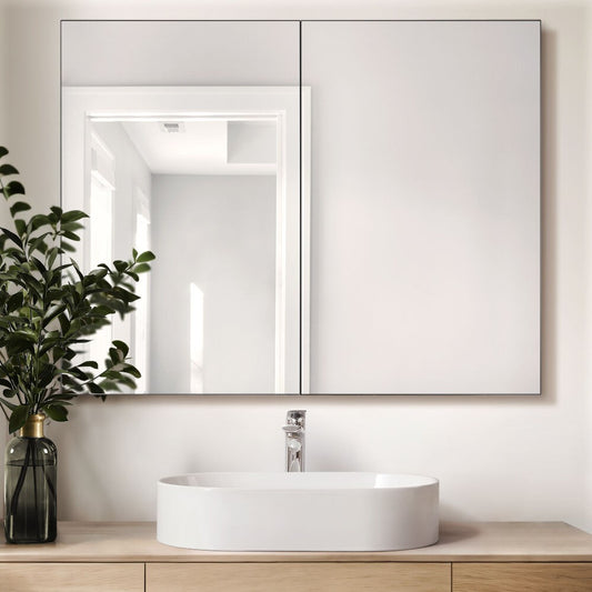 Simplus Bathroom Mirror Cabinet Vanity Cupboard Wall Mounted with Storage 900MM