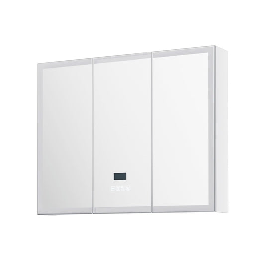 Bathroom Mirror Cabinet LED Light 900x720mm Medicine Wall Storage