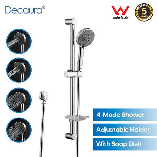 Decaura Shower Rail Set Hand Held Shower Head Wall Tapware Shower Mixer Taps