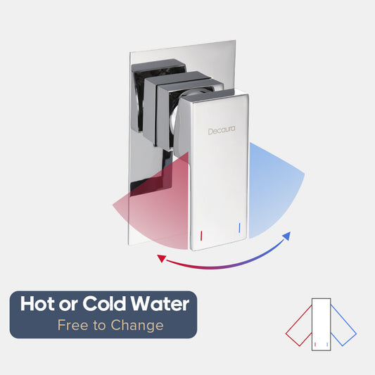 Decaura Shower Mixer Tap Basin Chrome Square Brass Bathroom Wall Mount Bath Tub