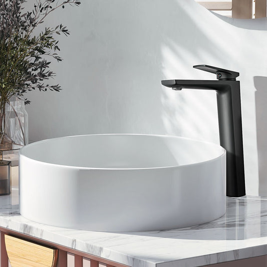Simpuls Bathroom Vanity Tall Basin Mixer Tap Laundry Sink Brass Faucet Black