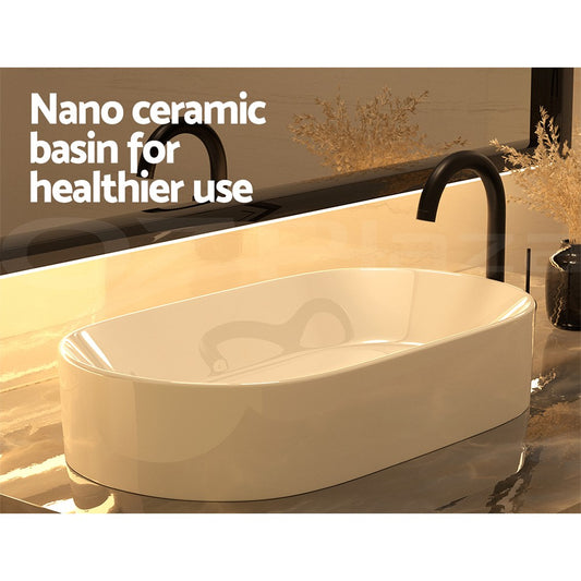 Cefito Bathroom Basin Ceramic Vanity Sink Hand Wash Bowl 52x31cm