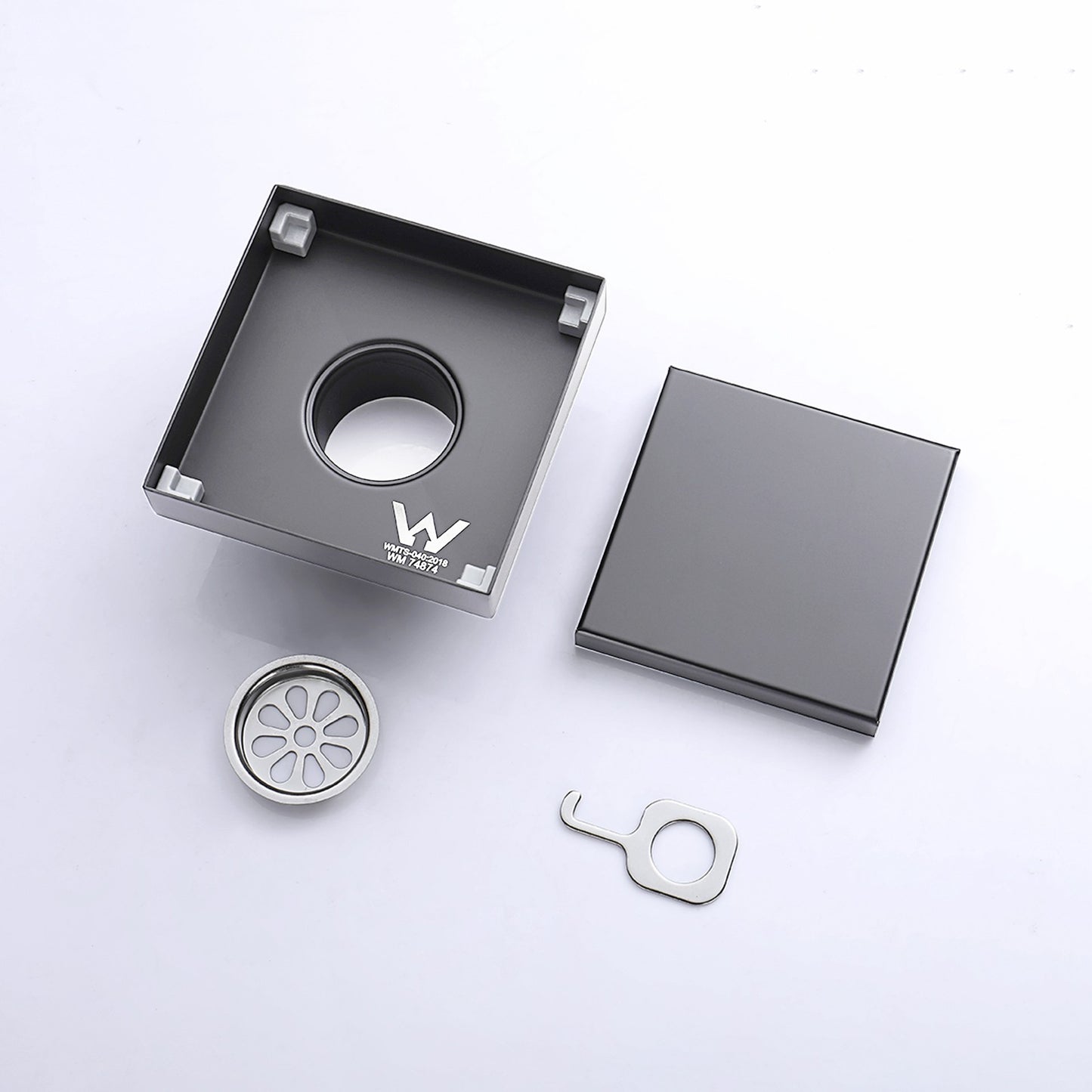 Decaura Shower Grate Drain Brushed Gunmetal Tile Insert Floor Waste Square 50mm