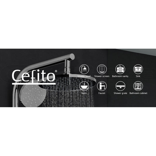 Cefito Shower Mixer Tap Wall Bath Tap Bathroom Basin Faucet Vanity Brass Silver
