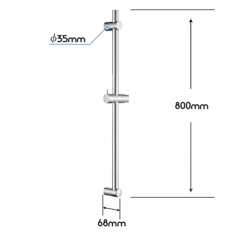 Decaura Shower Rail Only inkl. Showe Head Holder Chrome Adjustable 80cm Bathroom