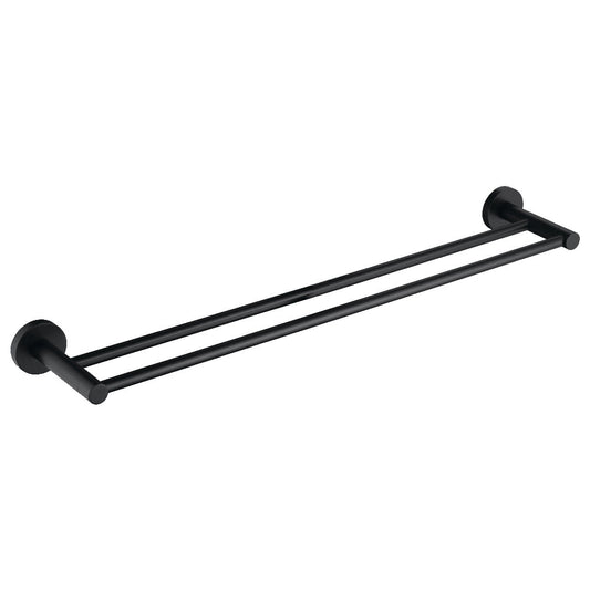 Double Towel Rail 750mm 600mm Black Holder Bar 304 Stainless Steel Wall Mounted