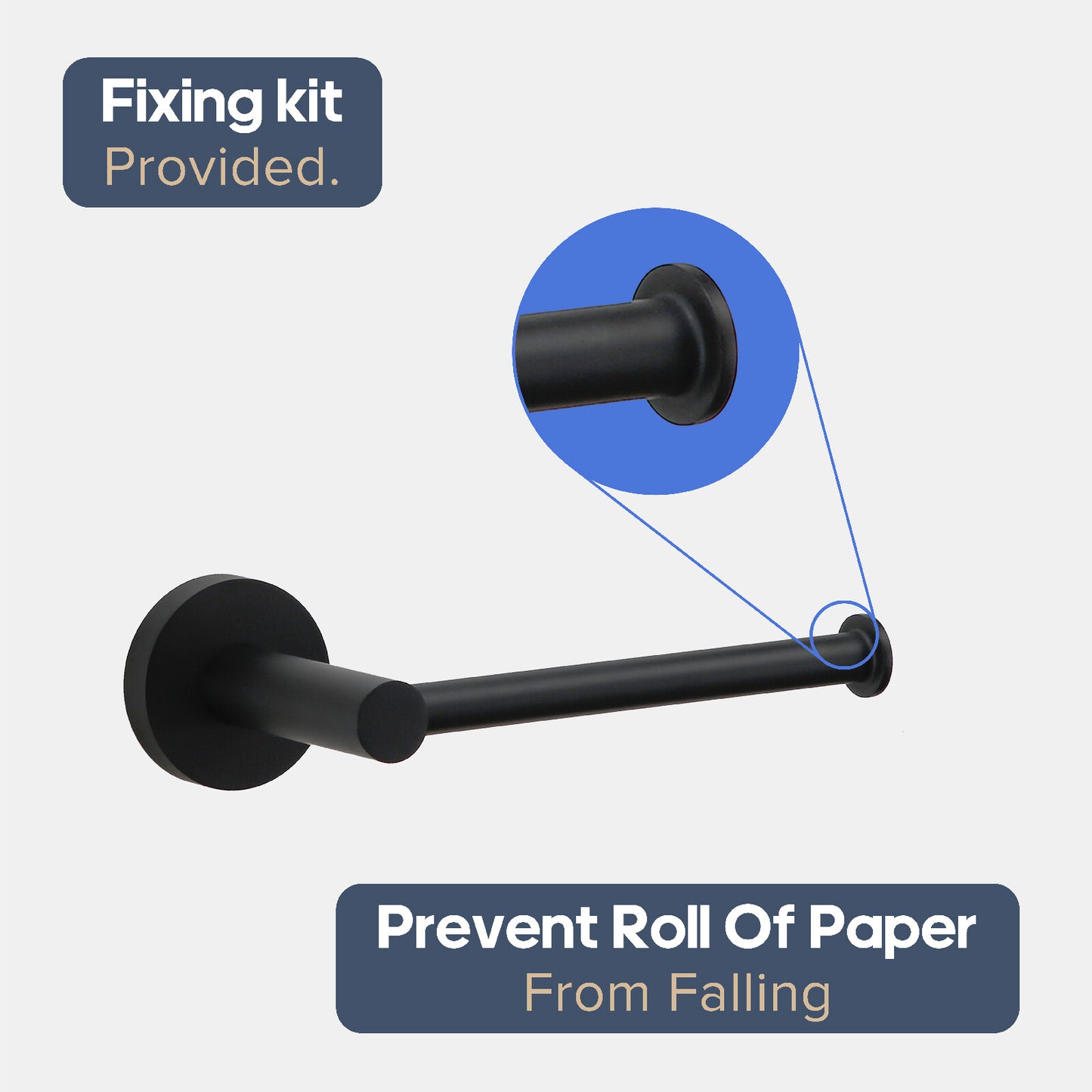 Decaura Toilet Paper Roll Holder Round Black Wall Mount Bathroom