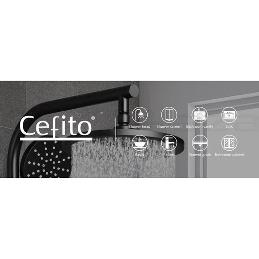 Cefito Shower Tap Bath Twin Taps Hot Cold Wall Basin Sink Vanity Brass Black