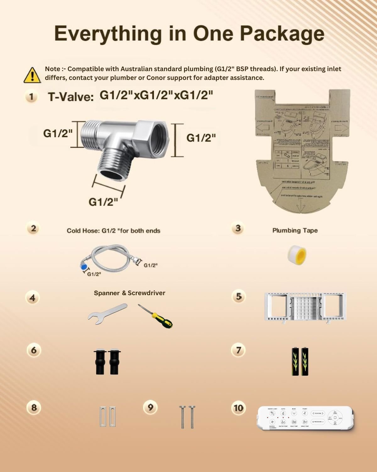 Conor Ayora Smart Bidet Seat with Installation Kit Conor 