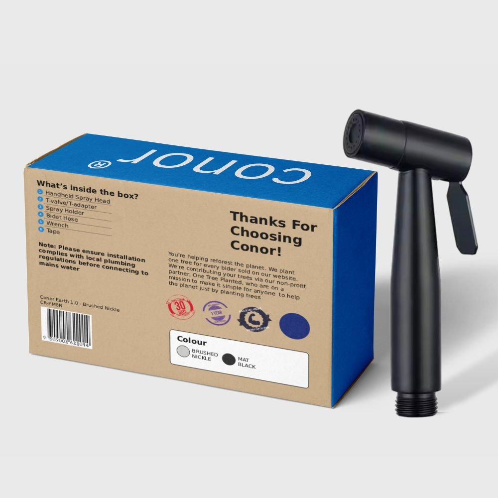Conor Ember 1.0 Black Handheld Bidet Spray with Installation Kit conors.com.au 