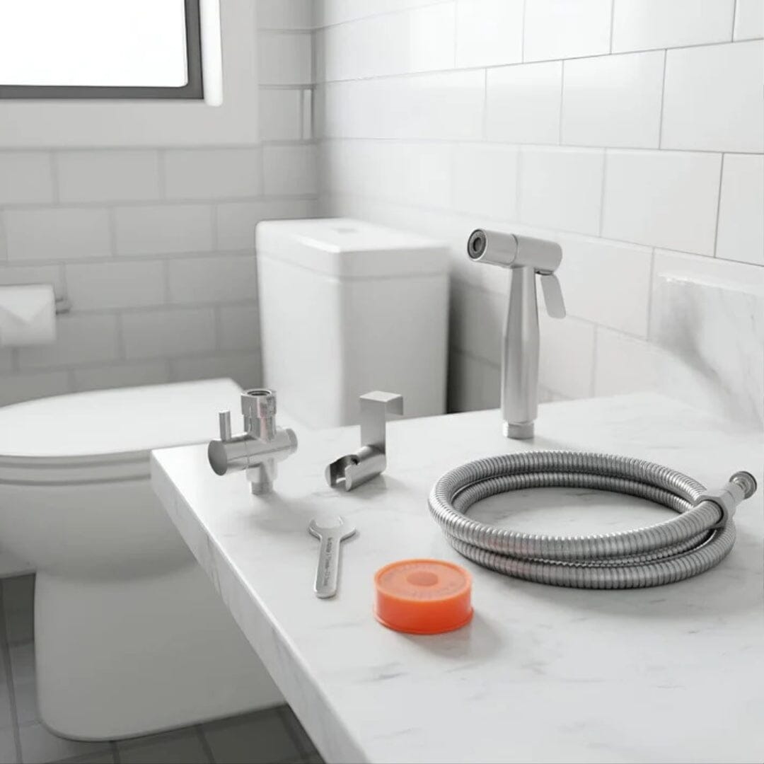 Conor Ember 1.0 Silver Handheld Bidet Spray with Installation Kit conors.com.au 
