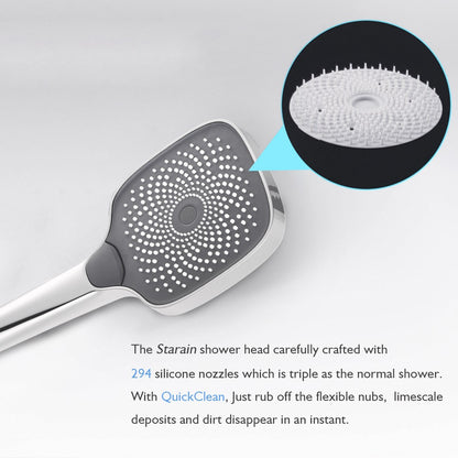 Decaura luxury Hand Held Shower Head 130mm Black/Chrome Bathroom 3 Mode Spray