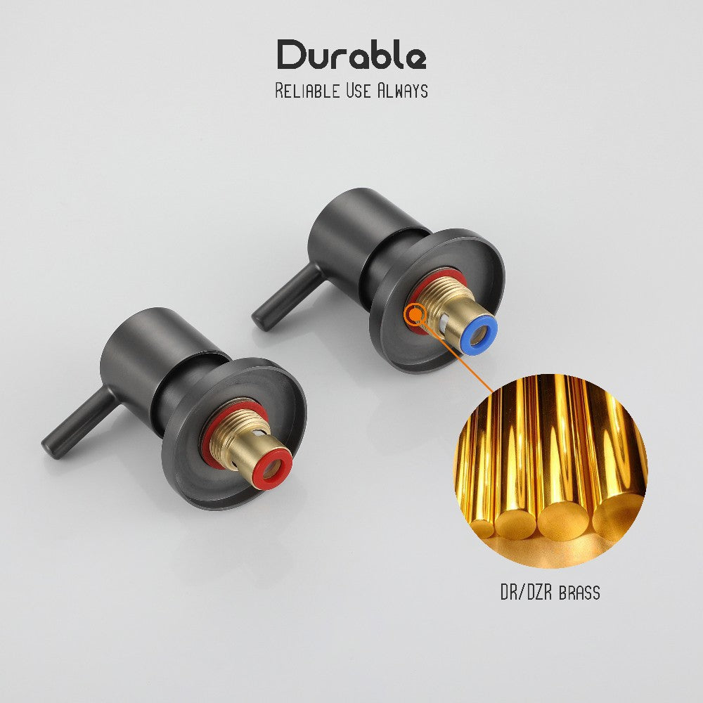 Decaura Shower Taps Brass Tapware Mixer Tap Brushed Gold/Black/Gunmetal/Nickel