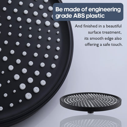 Decaura Rain Shower Head Gooseneck Shower Arm Chrome/Black Round/Square