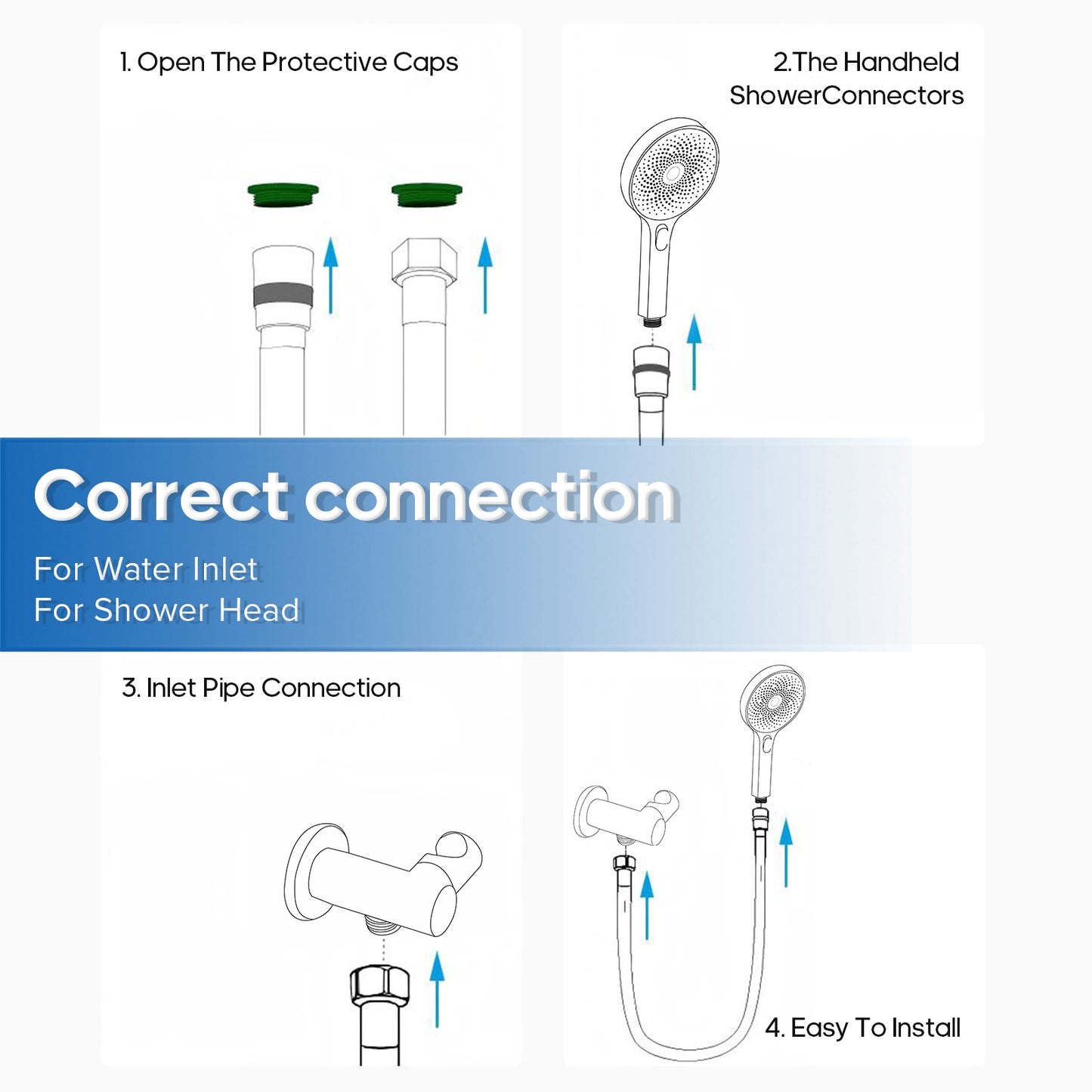 Watermark Flexible Shower Hose 2m Stainless Steel Chrome Bathroom