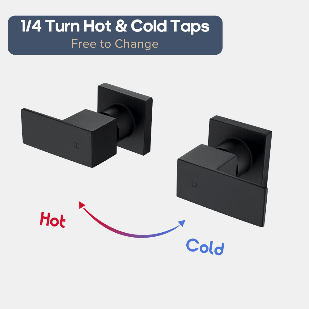 Decaura Shower Head Set 2 in 1 System Gooseneck Arm Wall Tapware Mixer Taps