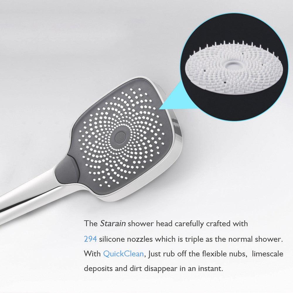 Decaura Hand Held Shower Head 3/4/5-Mode Spray Bathroom Round/Square Bathroom