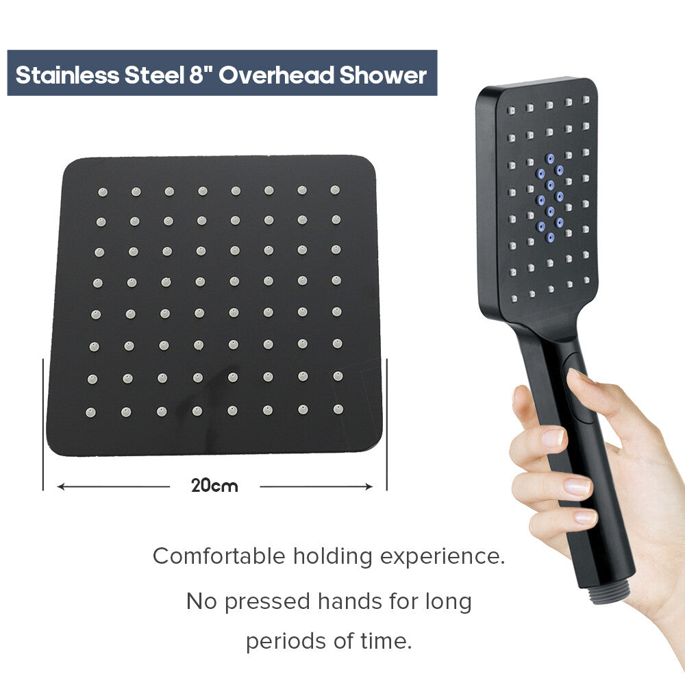 Decaura Shower Head Set 2 in 1 System Gooseneck Arm Wall Tapware Mixer Taps