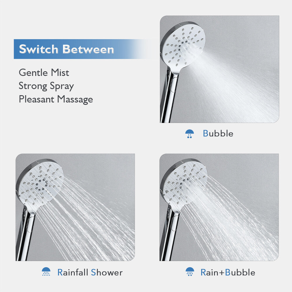 Decaura 9" Rain Shower Head Set Separate Water Inlet Elbow Sliding Mixer Taps