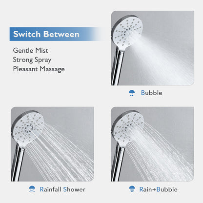 Decaura 9" Rain Shower Head Set Separate Water Inlet Elbow Sliding Mixer Taps