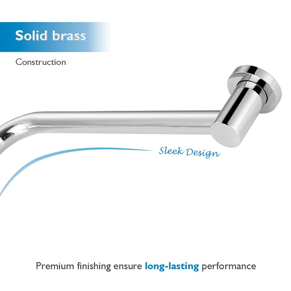 Decaura 10" Rain Shower Head Set Chrome Round Gooseneck Shower Arm Wall Tapware