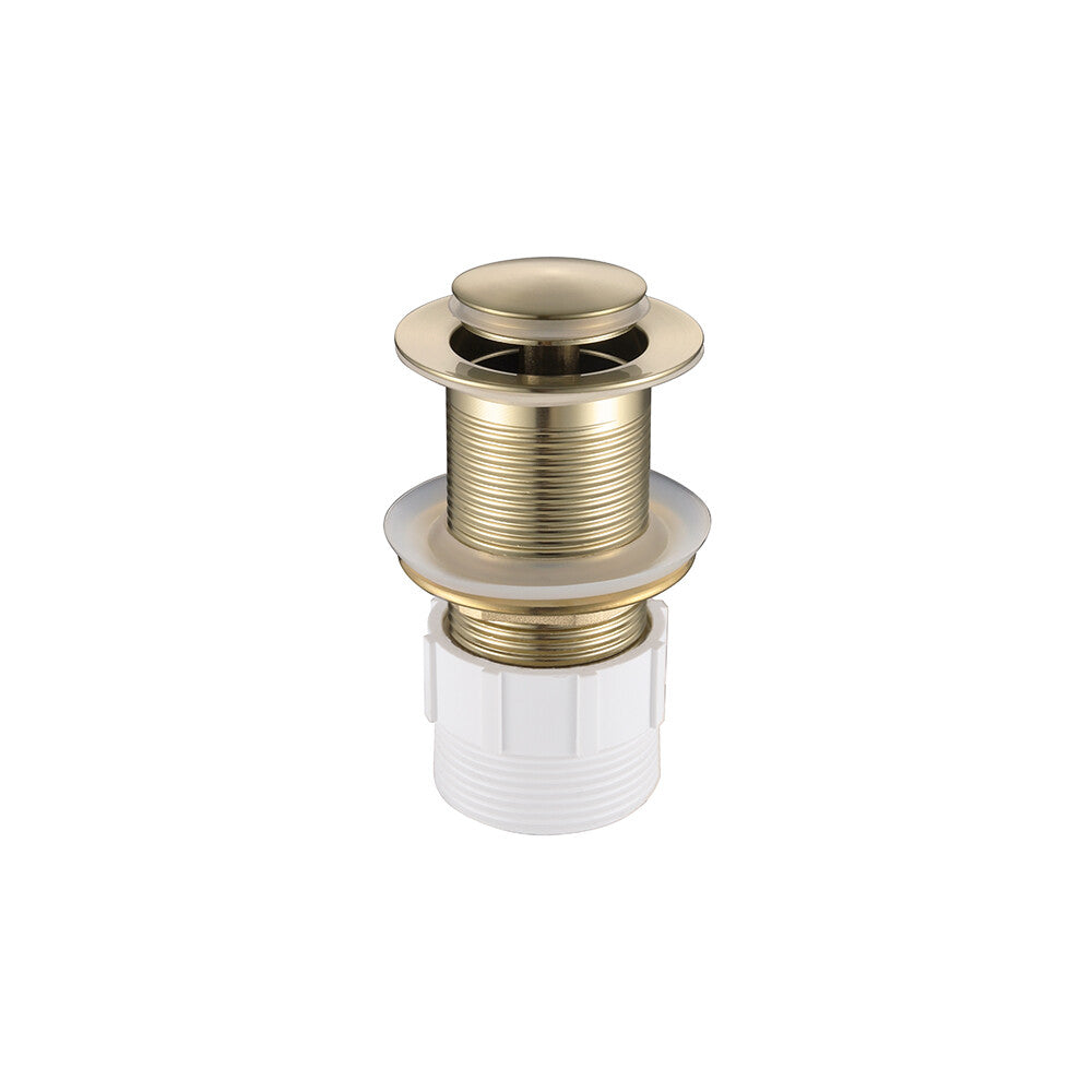 Decaura Pop Up Waste without Overflow Vanity Basin Push Plug Drain Brushed Gold