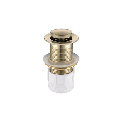 Decaura Pop Up Waste without Overflow Vanity Basin Push Plug Drain Brushed Gold