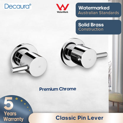 Decaura 10" Rain Shower Head Set Chrome Round Gooseneck Shower Arm Wall Tapware