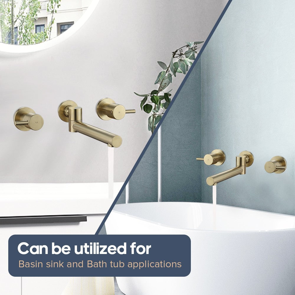 Decaura Bath Spout Wall Water Spout Basin Shower Mixer Taps Tapware Set Bathroom