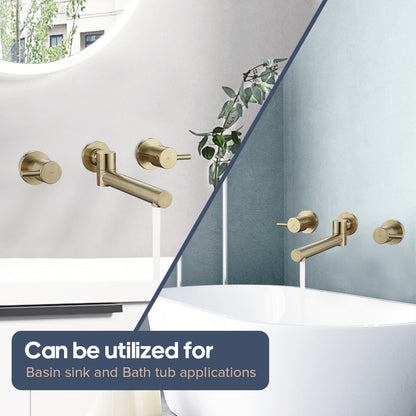 Decaura Bath Spout Wall Water Spout Basin Shower Mixer Taps Tapware Set Bathroom