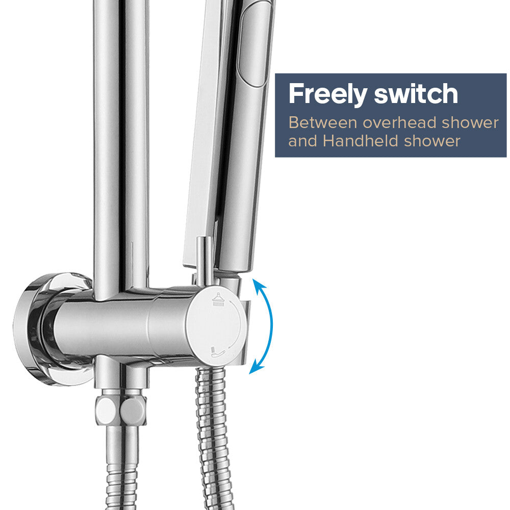 Decaura Shower Head Set 2 in 1 System Gooseneck Arm Wall Tapware Mixer Taps