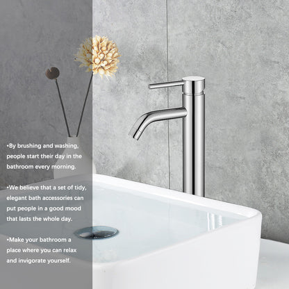 Decaura Tall Bathroom Basin Mixer Tap Chrome Gooseneck Spout for Countertop