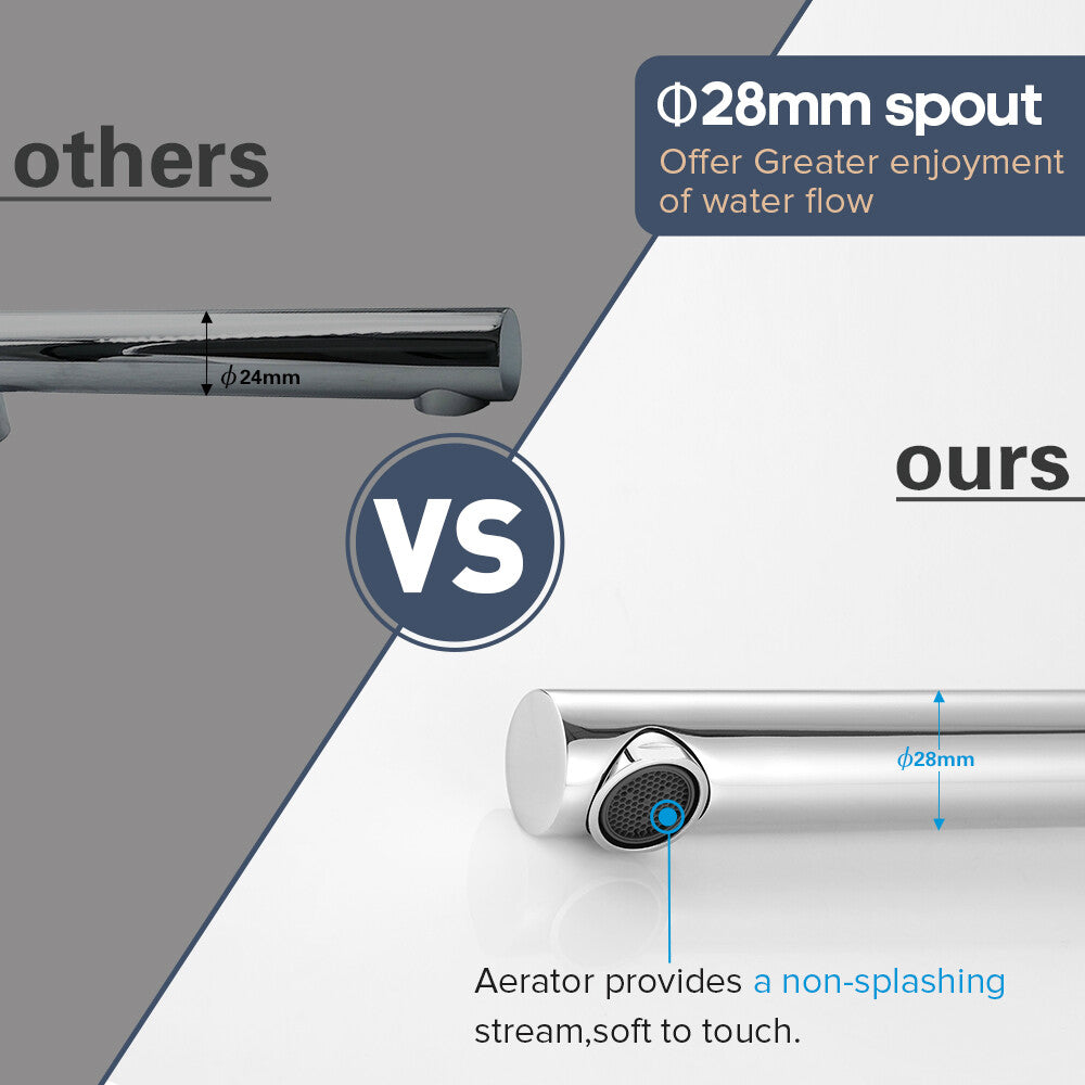 Decaura Swivel Bath Spout and Shower Taps Set Bathtub Wall Mount Chrome/Black