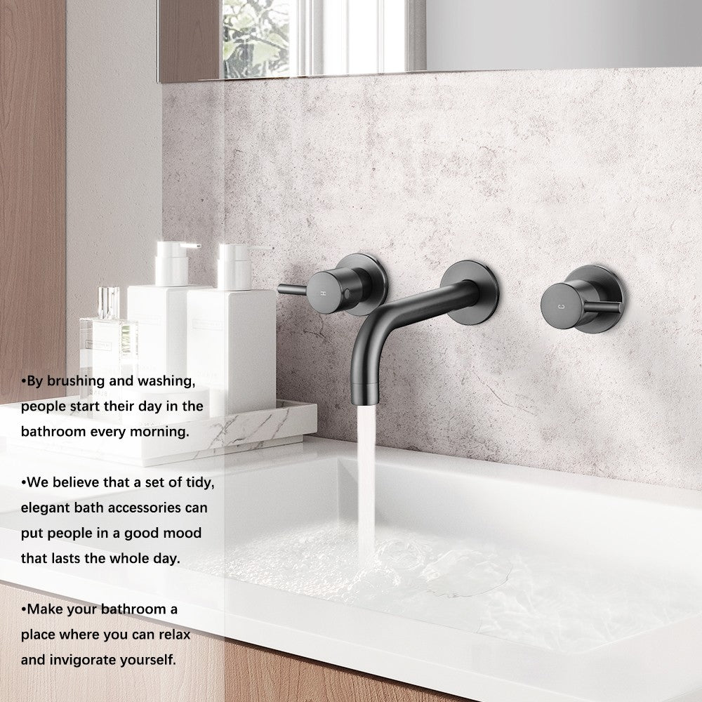 Decaura Bath Spout Wall Water Spout Basin Shower Mixer Taps Tapware Set Bathroom