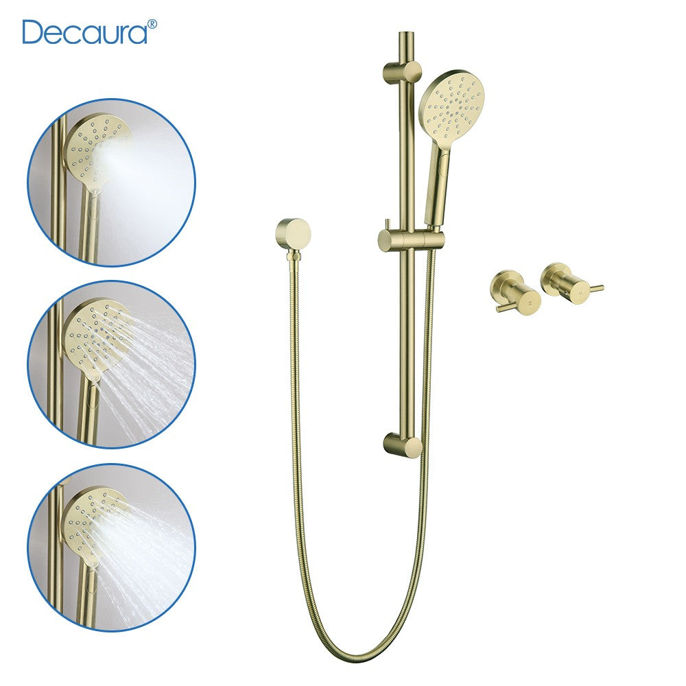 Decaura Hand Held Shower Head On Sliding Rail Set Shower Mixer Tap Wall Tapware