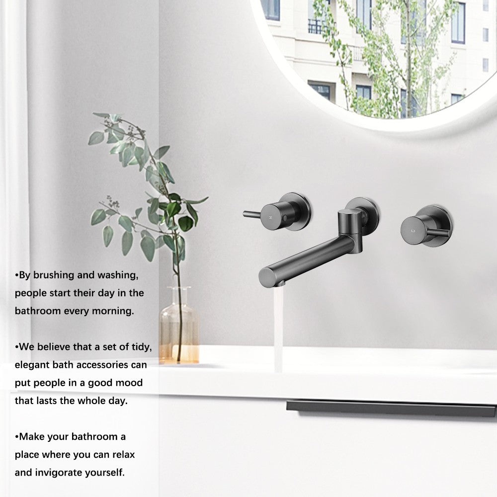 Decaura Bath Spout Wall Water Spout Basin Shower Mixer Taps Tapware Set Bathroom