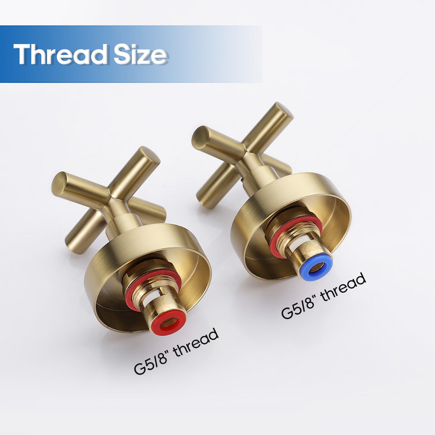 Decaura Brass Shower Taps 1/4 Turn Hot Cold Twin Mixer Tap Chrome/Black/Gold