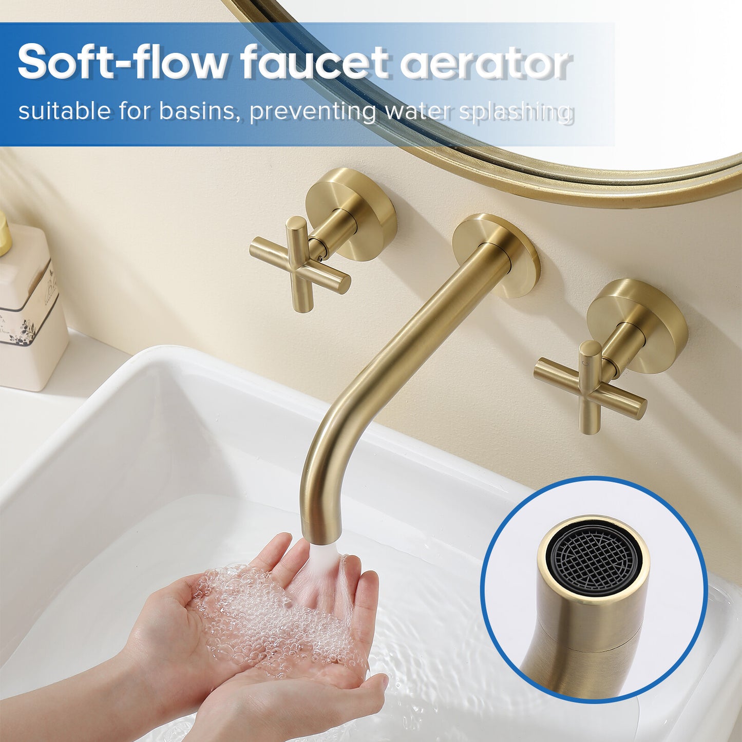 Decaura Bath Spout Wall Water Spout Basin Shower Mixer Taps Tapware Set Bathroom