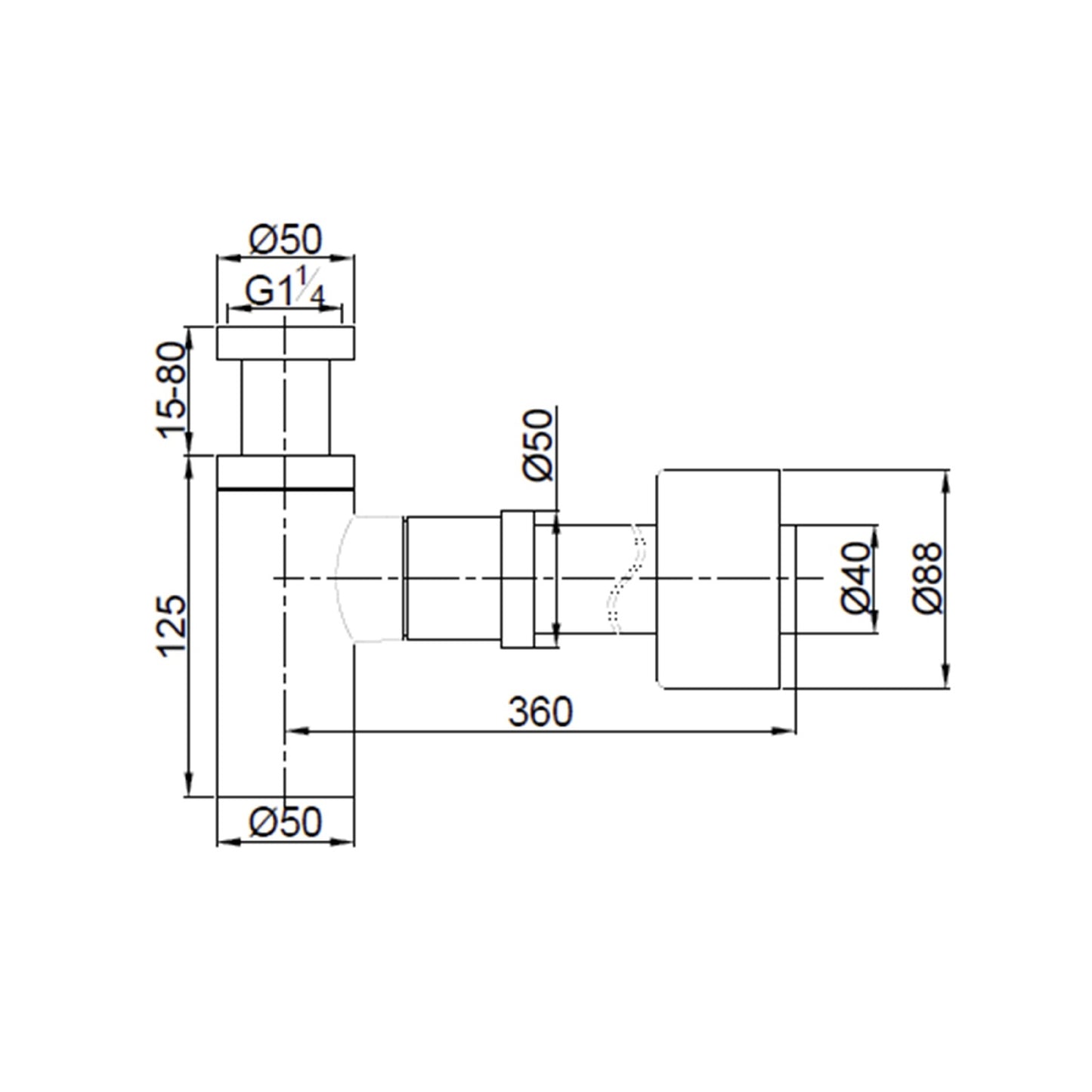 Decaura Pop Up Waste with/without Overflow P-Trap Bottle Trap for Basin Vanity