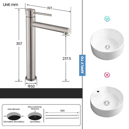 Decaura Bathroom Basin Mixer Tap Vanity Faucet Single Handle Tapware Tall/Small