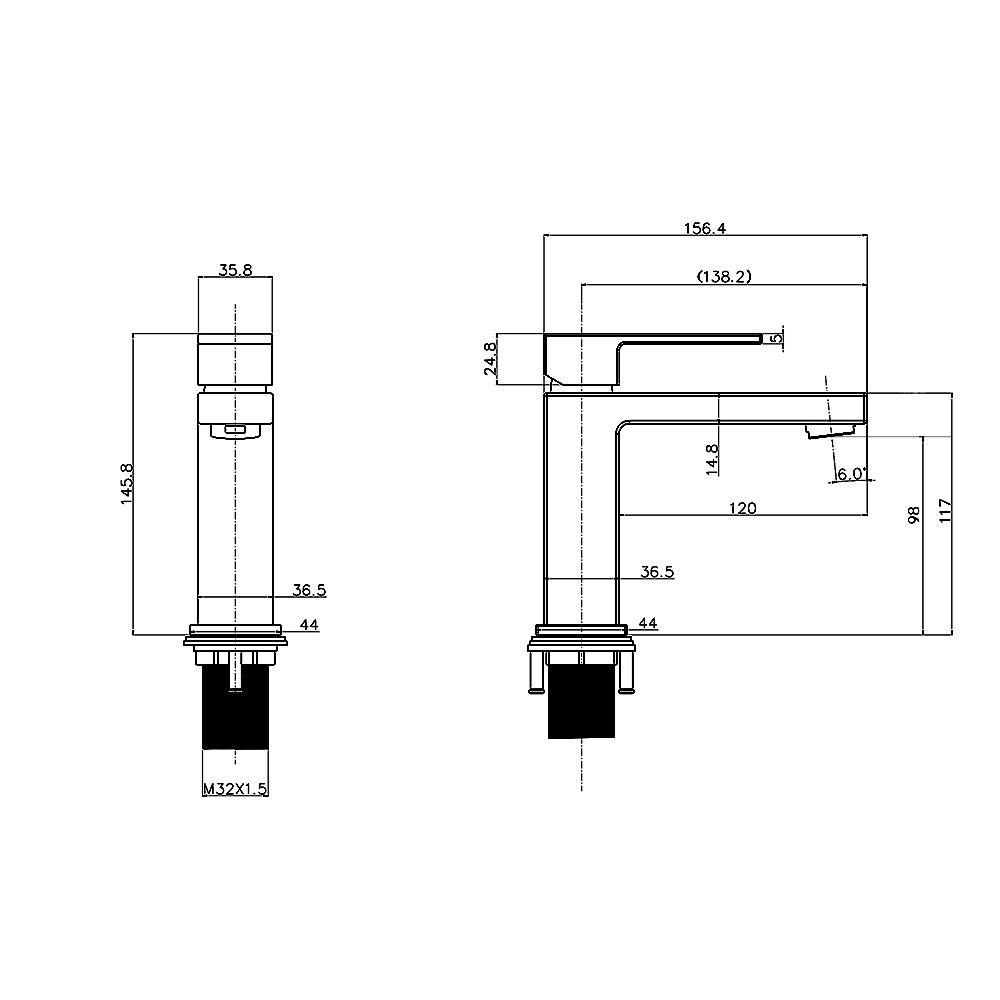 Decaura square basin mixer tap solid brass bathroom vanity sink faucet luxury