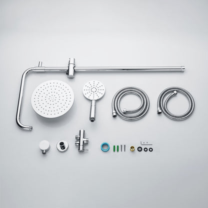 Decaura 9" Rain Shower Head Set Separate Water Inlet Elbow Sliding Mixer Taps