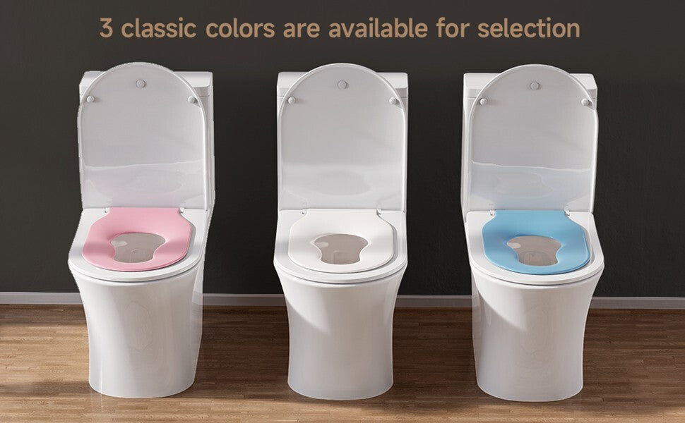 AQUATIZ Pink D-Shaped Family Toilet Seat with Built-in Potty Training Seat
