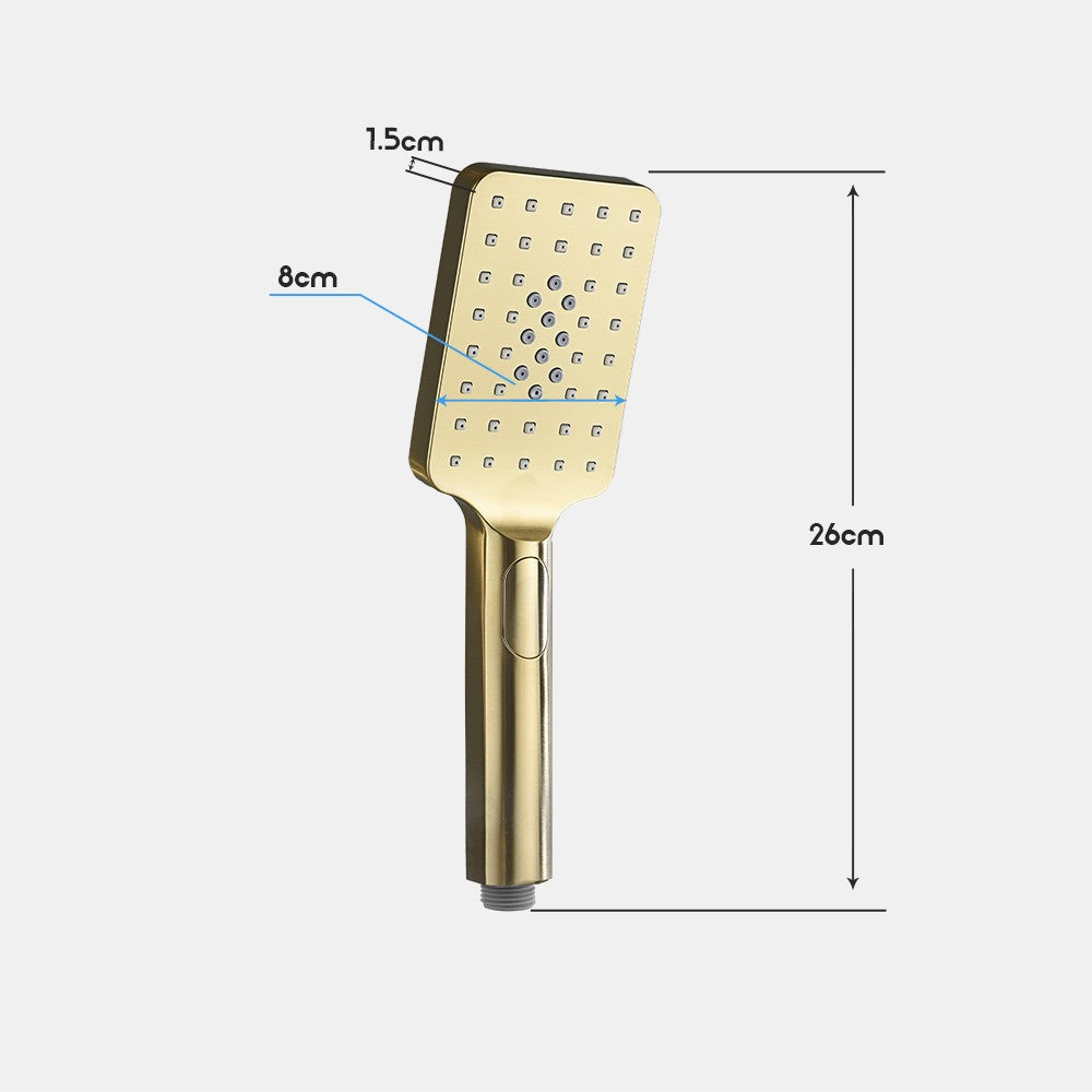 Decaura Hand Held Shower Head 3/4/5-Mode Spray Bathroom Round/Square Bathroom